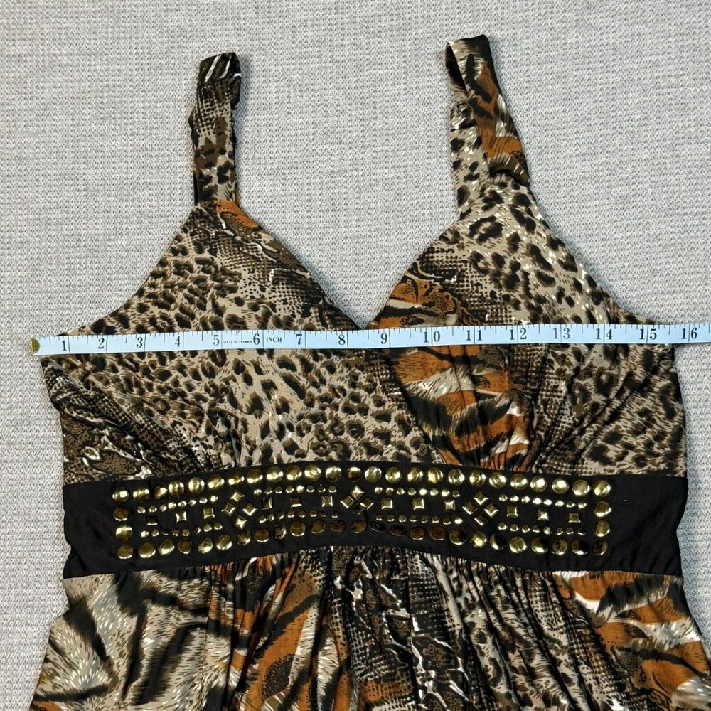Studio West Apparel Sleeveless Midi Dress Womens Size L Multicolor Animal Print - Picture 10 of 14